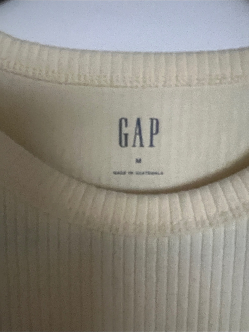 GAP Light Cream Ribbed Tank Top - Picture 2 of 4